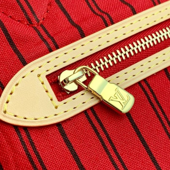 Luxury Replica LV Monogram Inside Out Neverfull MM Shoulder Bag M12708 Red Knockoff Mirror Quality Replica LV Monogram Inside Out Neverfull MM Shoulder Bag M12708 Red Clone