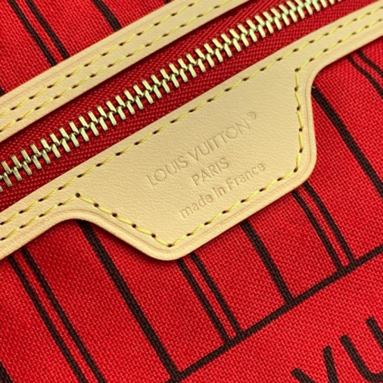 Luxury Replica LV Monogram Inside Out Neverfull MM Shoulder Bag M12708 Red Knockoff Mirror Quality Replica LV Monogram Inside Out Neverfull MM Shoulder Bag M12708 Red Clone