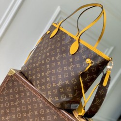 Luxury Replica LV Monogram Inside Out Neverfull MM Shoulder Bag M12708 Yellow Knockoff Mirror Quality Replica LV Monogram Inside Out Neverfull MM Shoulder Bag M12708 Yellow Clone