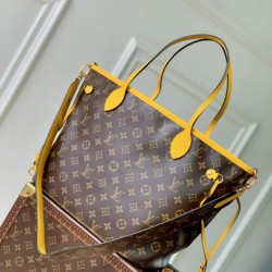 Mirror Quality Replica LV Monogram Inside Out Neverfull MM Shoulder Bag M12708 Yellow Clone