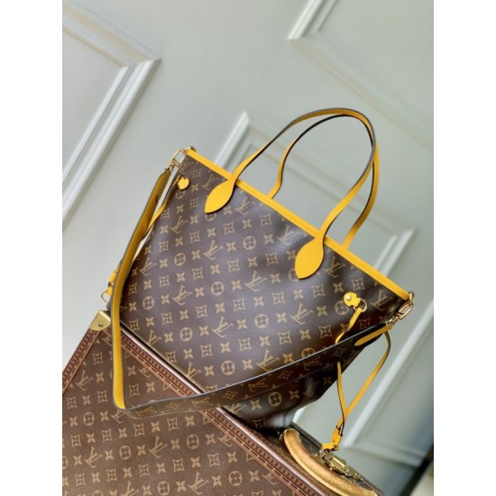 Luxury Replica LV Monogram Inside Out Neverfull MM Shoulder Bag M12708 Yellow Knockoff Mirror Quality Replica LV Monogram Inside Out Neverfull MM Shoulder Bag M12708 Yellow Clone