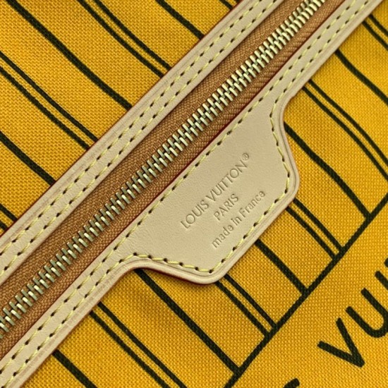 Luxury Replica LV Monogram Inside Out Neverfull MM Shoulder Bag M12708 Yellow Knockoff Mirror Quality Replica LV Monogram Inside Out Neverfull MM Shoulder Bag M12708 Yellow Clone