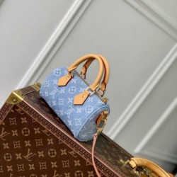 Mirror Quality Replica Louis Vuitton Nano Speedy Denim Bag M11212 Blue Clone