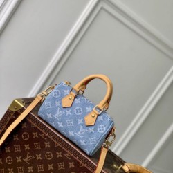 Mirror Quality Replica Louis Vuitton Nano Speedy Denim Bag M11212 Blue Clone