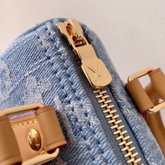 Mirror Quality Replica Louis Vuitton Nano Speedy Denim Bag M11212 Blue Clone