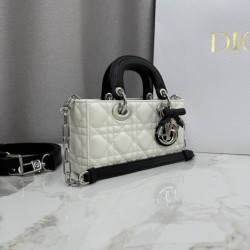 Mirror Quality Replica Dior Lady D-Joy Micro Bag Latte Cannage in White Lambskin Clone
