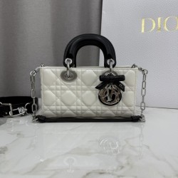 Mirror Quality Replica Dior Lady D-Joy Micro Bag Latte Cannage in White Lambskin Clone