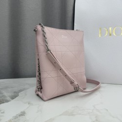 Mirror Quality Replica Dior Bag Trianon with flat macrocannage lambskin chain in pink Clone