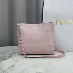 Mirror Quality Replica Dior Trianon bags with flat macrocannage chain in pink Clone