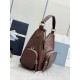 Luxury Replica Prada medium shoulder bag washed 1BC276 brown Knockoff Mirror Quality Replica Prada medium shoulder bag washed 1BC276 brown Clone