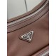 Luxury Replica Prada medium shoulder bag washed 1BC276 brown Knockoff Mirror Quality Replica Prada medium shoulder bag washed 1BC276 brown Clone