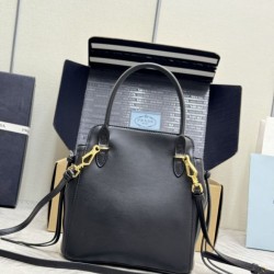 Luxury Replica Prada Carry 1BA496 Mini Tote Bag in Black Knockoff Mirror Quality Replica Prada Carry 1BA496 Mini Tote Bag in Black Clone