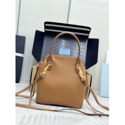Mirror Quality Replica Prada Carry 1BA496 Mini Tote Bag in Brown Clone