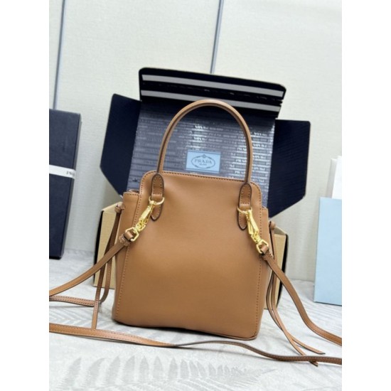Mirror Quality Replica Prada Carry 1BA496 Mini Tote Bag in Brown Clone