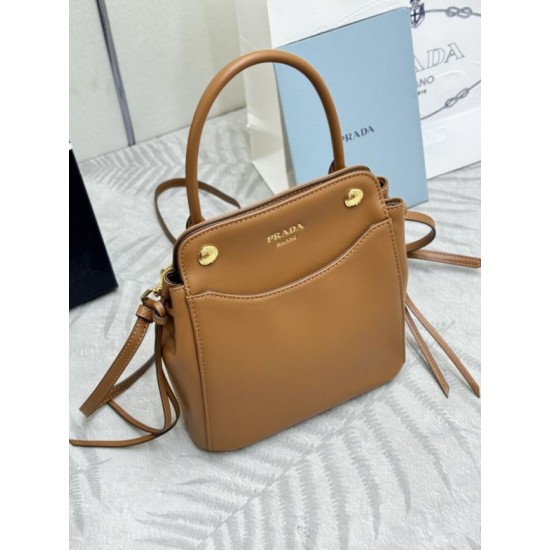 Mirror Quality Replica Prada Carry 1BA496 Mini Tote Bag in Brown Clone