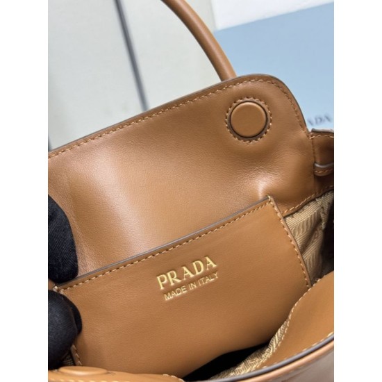 Mirror Quality Replica Prada Carry 1BA496 Mini Tote Bag in Brown Clone