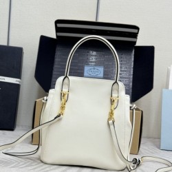 Mirror Quality Replica Prada Carry 1BA496 Mini Tote Bag in White Clone