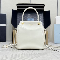 Mirror Quality Replica Prada Carry 1BA496 Mini Tote Bag in White Clone