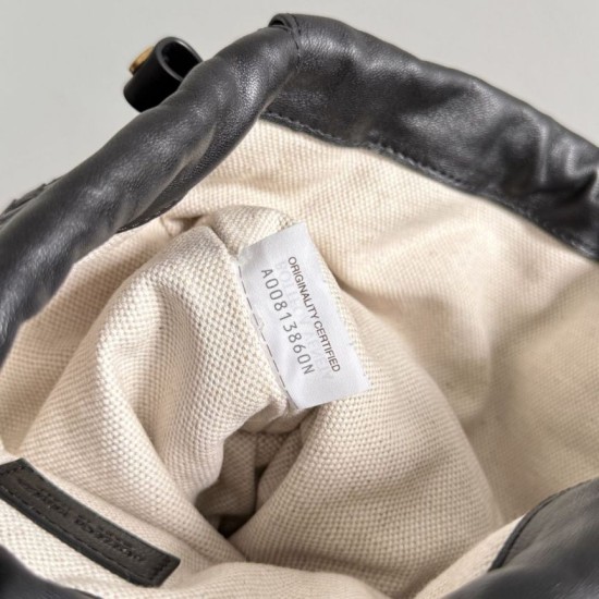 Luxury Replica Bottega Veneta Intrecciato Drawstring Bags in Black Knockoff Mirror Quality Replica Bottega Veneta Intrecciato Drawstring Bags in Black Clone