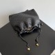 Luxury Replica Bottega Veneta Intrecciato Drawstring Bags in Black Knockoff Mirror Quality Replica Bottega Veneta Intrecciato Drawstring Bags in Black Clone