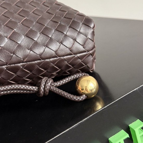 Luxury Replica Bottega Veneta Intrecciato Drawstring Bags in Coffee Knockoff Mirror Quality Replica Bottega Veneta Intrecciato Drawstring Bags in Coffee Clone