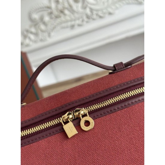 Luxury Replica Loro Piana Extra Pocket Bum Bag L19 with Top Handle in Burgundy Knockoff Mirror Quality Replica Loro Piana Extra Pocket Bum Bag L19 with Top Handle in Burgundy Clone