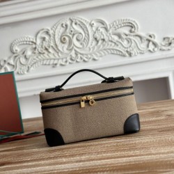 Mirror Quality Replica Loro Piana Extra Pocket Bum Bag L19 with Top Handle in Black Clone