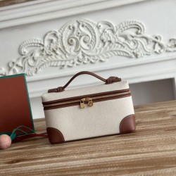 Mirror Quality Replica Loro Piana Extra Pocket Bum Bag L19 with Top Handle in Brown Clone