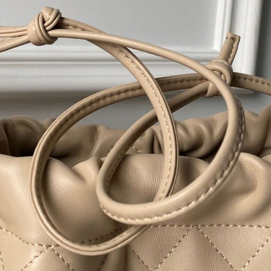 Luxury Replica Chanel 25 Quilted Drawstring Bucket Bag AP5317 Apricot Knockoff Mirror Quality Replica Chanel 25 Quilted Drawstring Bucket Bag AP5317 Apricot Clone