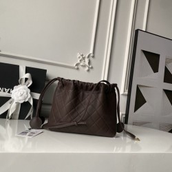 Mirror Quality Replica Chanel 25 Quilted Drawstring Bucket Bag AP5317 Coffee Clone