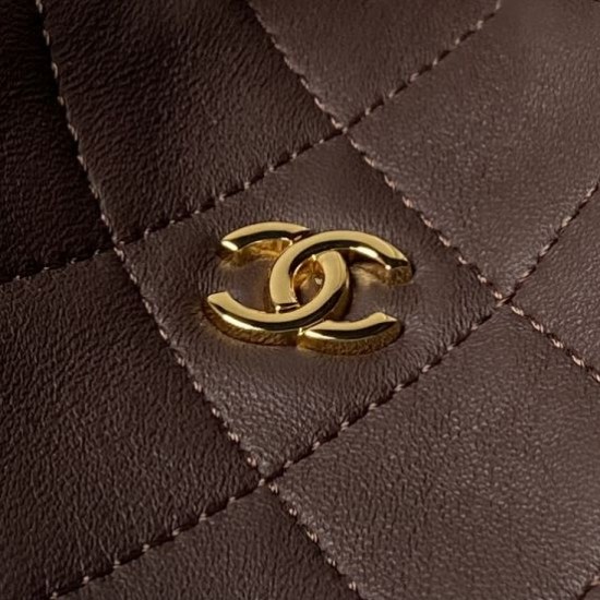 Luxury Replica Chanel 25 Quilted Drawstring Bucket Bag AP5317 Coffee Knockoff Mirror Quality Replica Chanel 25 Quilted Drawstring Bucket Bag AP5317 Coffee Clone