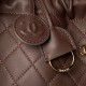 Luxury Replica Chanel 25 Quilted Drawstring Bucket Bag AP5317 Coffee Knockoff Mirror Quality Replica Chanel 25 Quilted Drawstring Bucket Bag AP5317 Coffee Clone