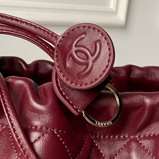 Luxury Replica Chanel 25 Quilted Drawstring Bucket Bag AP5317 Burgundy Knockoff Mirror Quality Replica Chanel 25 Quilted Drawstring Bucket Bag AP5317 Burgundy Clone