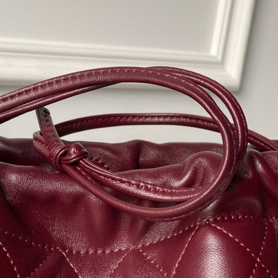 Luxury Replica Chanel 25 Quilted Drawstring Bucket Bag AP5317 Burgundy Knockoff Mirror Quality Replica Chanel 25 Quilted Drawstring Bucket Bag AP5317 Burgundy Clone