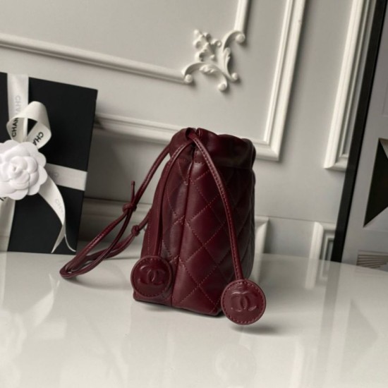 Luxury Replica Chanel 25 Quilted Drawstring Bucket Bag AP5317 Burgundy Knockoff Mirror Quality Replica Chanel 25 Quilted Drawstring Bucket Bag AP5317 Burgundy Clone