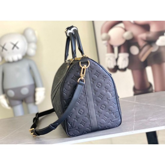 Luxury Replica Louis Vuitton Keepall Bandoulière 45 Handbag M26460 Black Knockoff Mirror Quality Replica Louis Vuitton Keepall Bandoulière 45 Handbag M26460 Black Clone