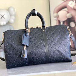 Mirror Quality Replica Louis Vuitton Keepall Bandoulière 45 Handbag M26460 Black Clone