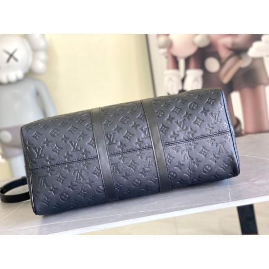 Luxury Replica Louis Vuitton Keepall Bandoulière 45 Handbag M26460 Black Knockoff Mirror Quality Replica Louis Vuitton Keepall Bandoulière 45 Handbag M26460 Black Clone