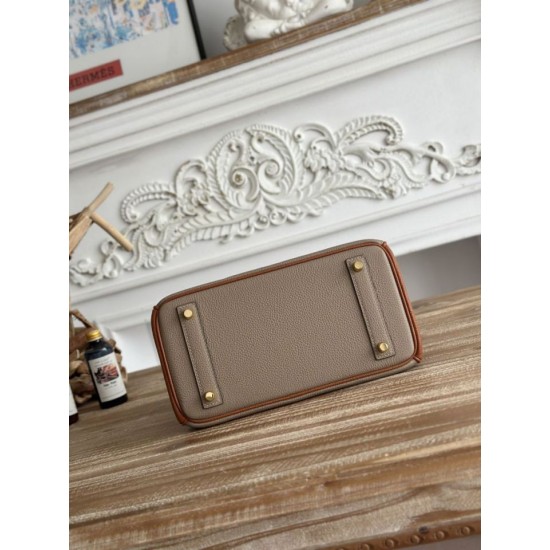 Mirror Quality Replica Hermès Birkin Bag 25cm/30cm Two-Tone Togo Leather Brown/Gray Clone