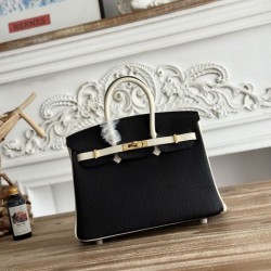 Mirror Quality Replica Hermès Birkin Bag 25cm/30cm Two-Tone Togo Leather Black/White Clone