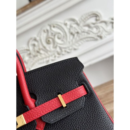 Mirror Quality Replica Hermès Birkin Bag 25cm/30cm Two-Tone Togo Leather Black/Red Clone