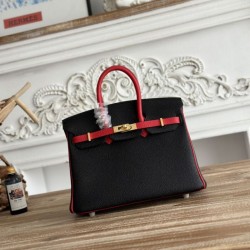 Mirror Quality Replica Hermès Birkin Bag 25cm/30cm Two-Tone Togo Leather Black/Red Clone