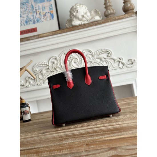 Mirror Quality Replica Hermès Birkin Bag 25cm/30cm Two-Tone Togo Leather Black/Red Clone