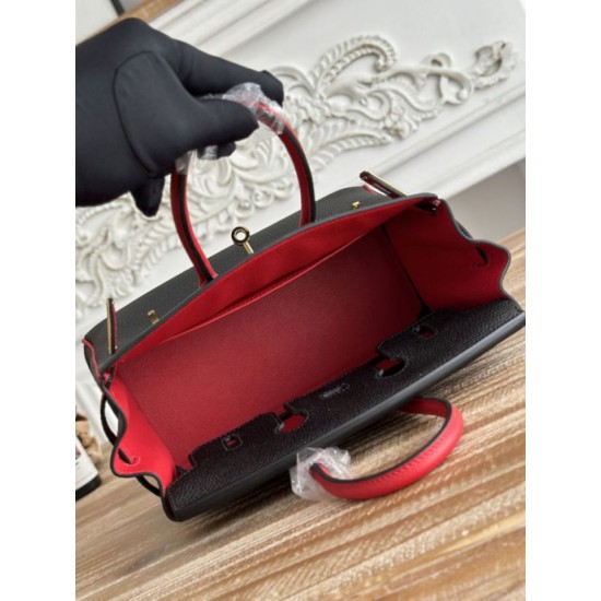 Mirror Quality Replica Hermès Birkin Bag 25cm/30cm Two-Tone Togo Leather Black/Red Clone