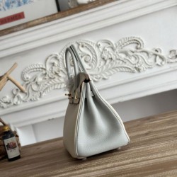 Luxury Replica Hermès Birkin Bag 25cm/30cm Two-Tone Togo Leather White/Blue Knockoff Mirror Quality Replica Hermès Birkin Bag 25cm/30cm Two-Tone Togo Leather White/Blue Clone