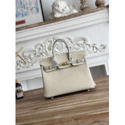 Mirror Quality Replica Hermès Birkin Bag 25cm/30cm Two-Tone Togo Leather White/Blue Clone