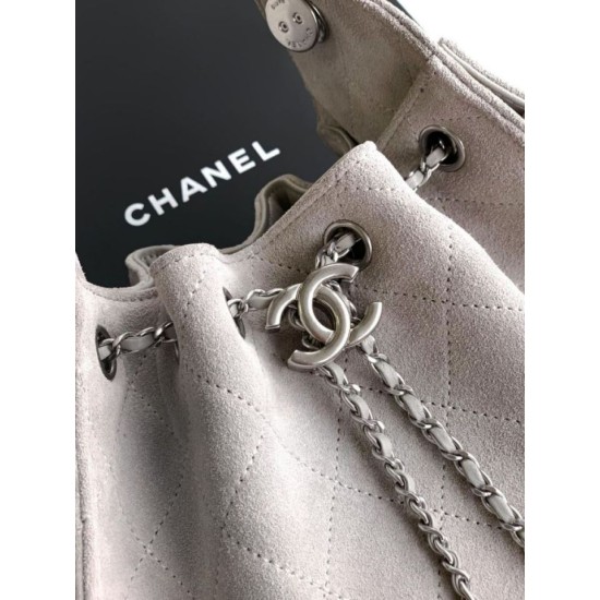 Mirror Quality Replica Chanel 25 Mini Hobo Bag in Suede Calfskin Gray Clone