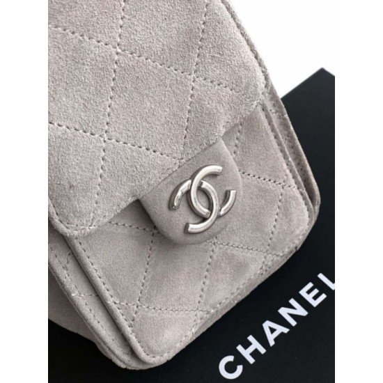 Mirror Quality Replica Chanel 25 Mini Hobo Bag in Suede Calfskin Gray Clone