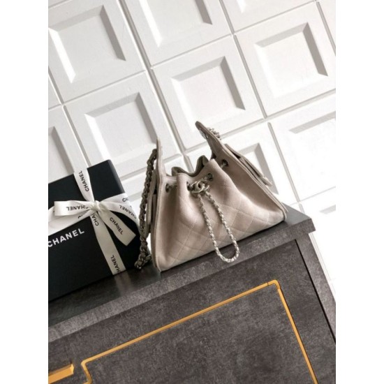 Mirror Quality Replica Chanel 25 Mini Hobo Bag in Suede Calfskin Gray Clone