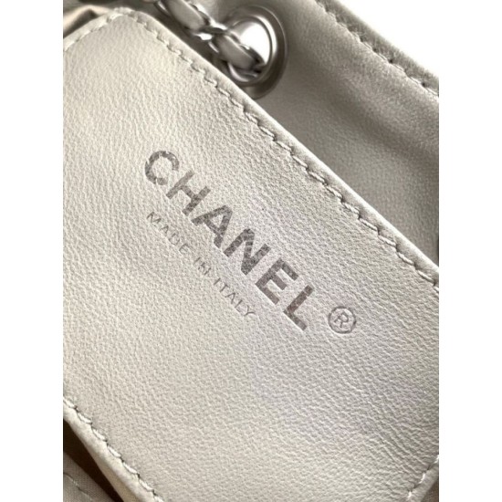 Mirror Quality Replica Chanel 25 Mini Hobo Bag in Suede Calfskin Gray Clone